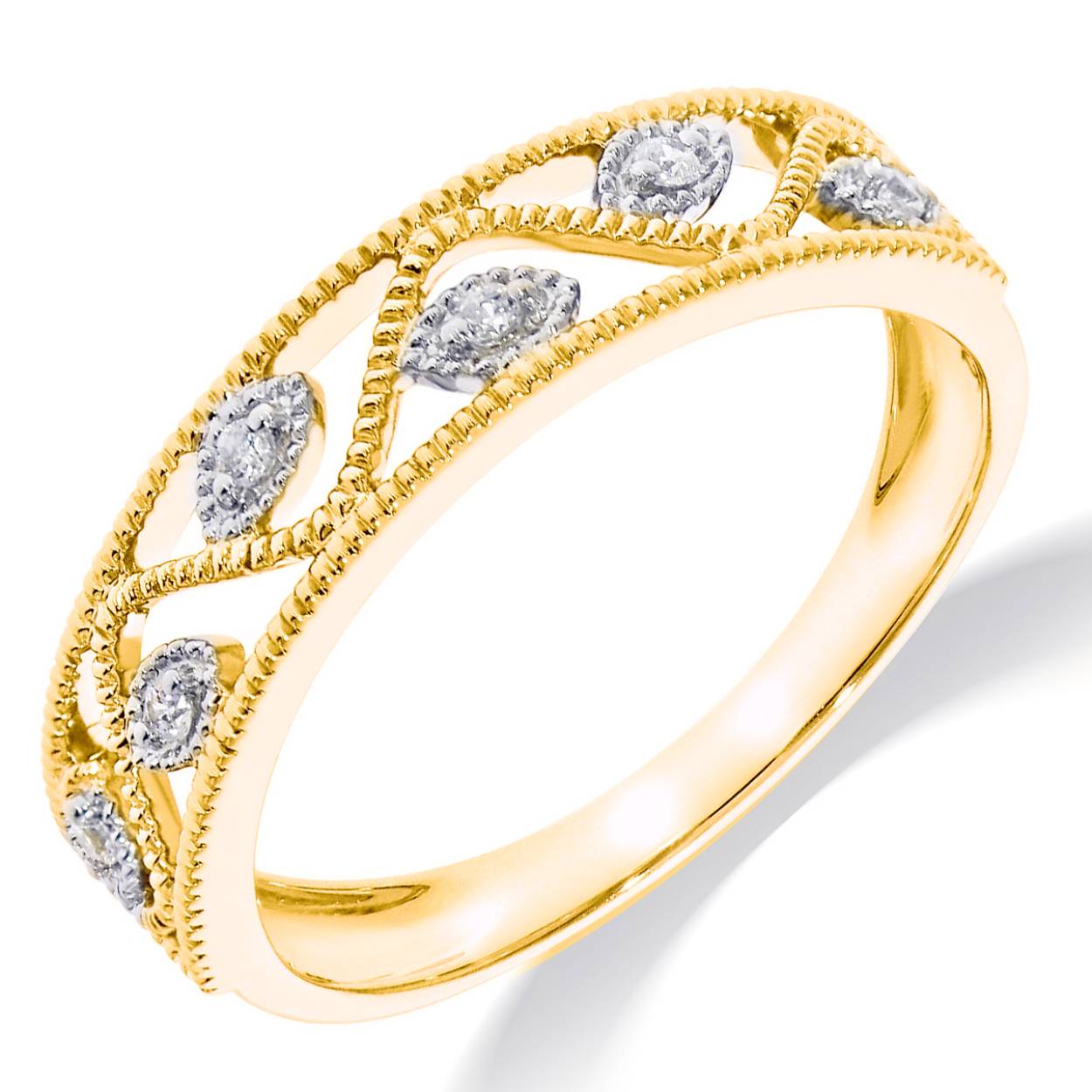 14 krt geel gouden ring 6-0,05 crt HSI