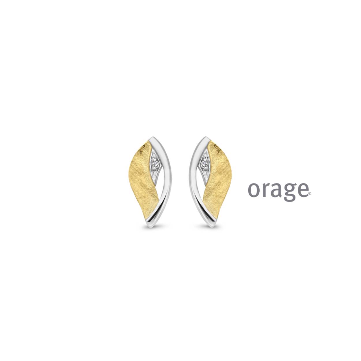 Orage Oorstekers Zilver bicolor 
