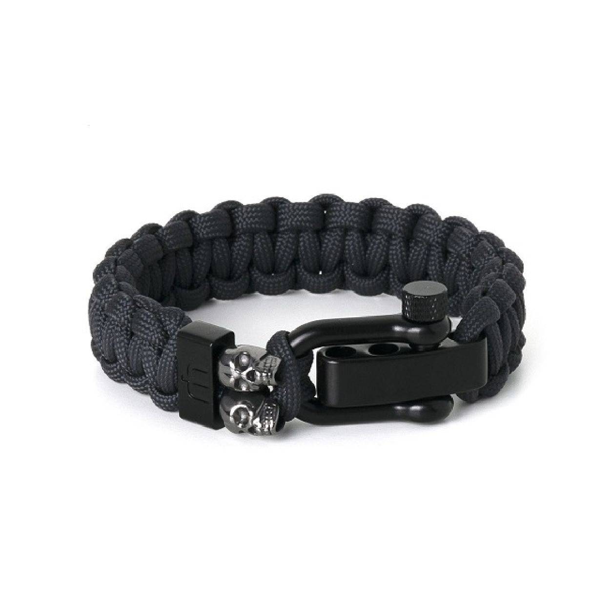 Deze Armband van het merk MUSTHEF heeft de kleur ANTRACIET. MUSTHEF REBEL - SKULL - ANTRACIET