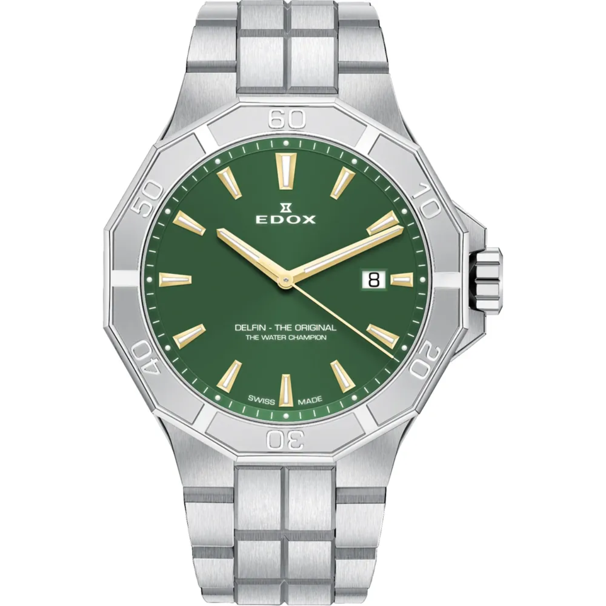Dit is een horloge van het merk Edox gemaakt voor heren.
De specificaties zijn als volgt:
Kastmaat: 43 mm
Kastdikte: 10,3
Waterdichtheid: 20 ATM / 200 Meter / 660 Feet
Dit horloge heeft de volgende functies/eigenschappen:
Diver
Datumaanduiding