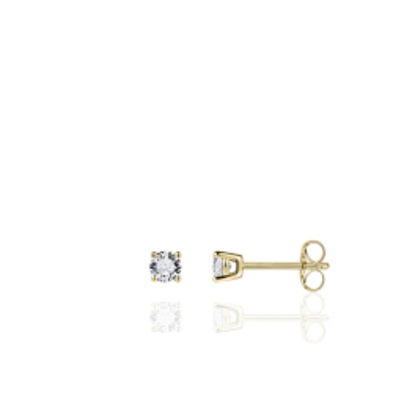Oorstekers zilver | goldplated met een gezette zirconia 