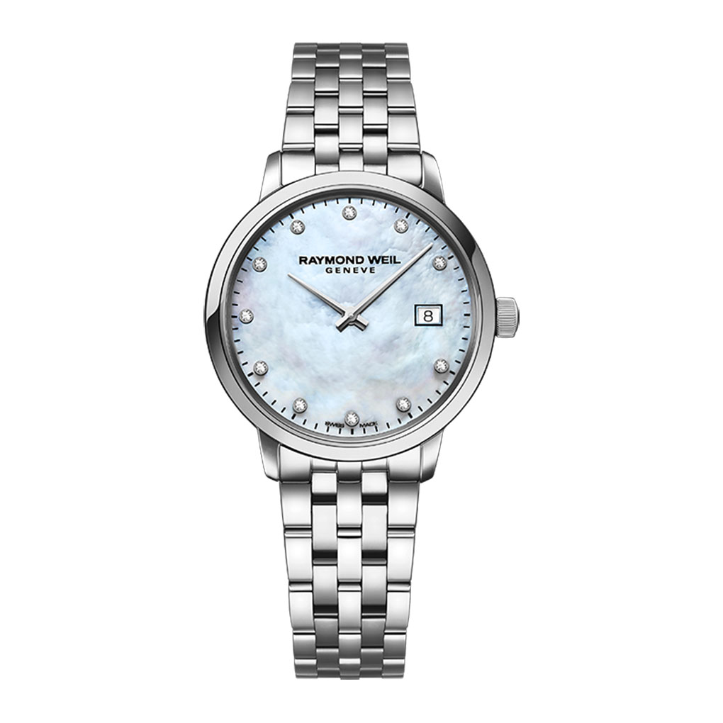 TOCCATA dameshorloge met wit parelmoer diamanten quartzhorloge, 29 mm roestvrij staal, witte parelmoeren wijzerplaat, 11 diamanten 5985-ST-97081