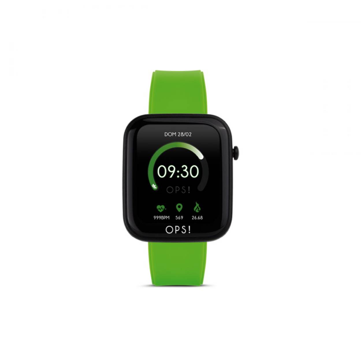 Smartwatch met ABS kast en siliconen band. Kastafmetingen 43x38x10 mm met 1,69-inch full-touch kleurenscherm. Binnenomtrek band: 180 mm tot 140 mm. Stalen gespsluiting.

Functies:
oproepwaarschuwing en melding, stappenteller, polsdetectie, calorieën, afstand, stopwatch, freq. Hartslag, bloeddruk, oxygenatie, timer, slaapmonitor, wekker, sedentaire herinnering, sport, drankwaarschuwing, afstandsbediening voor muziek, weer, shot, smartphone zoeken, aanpasbare achtergrond.
