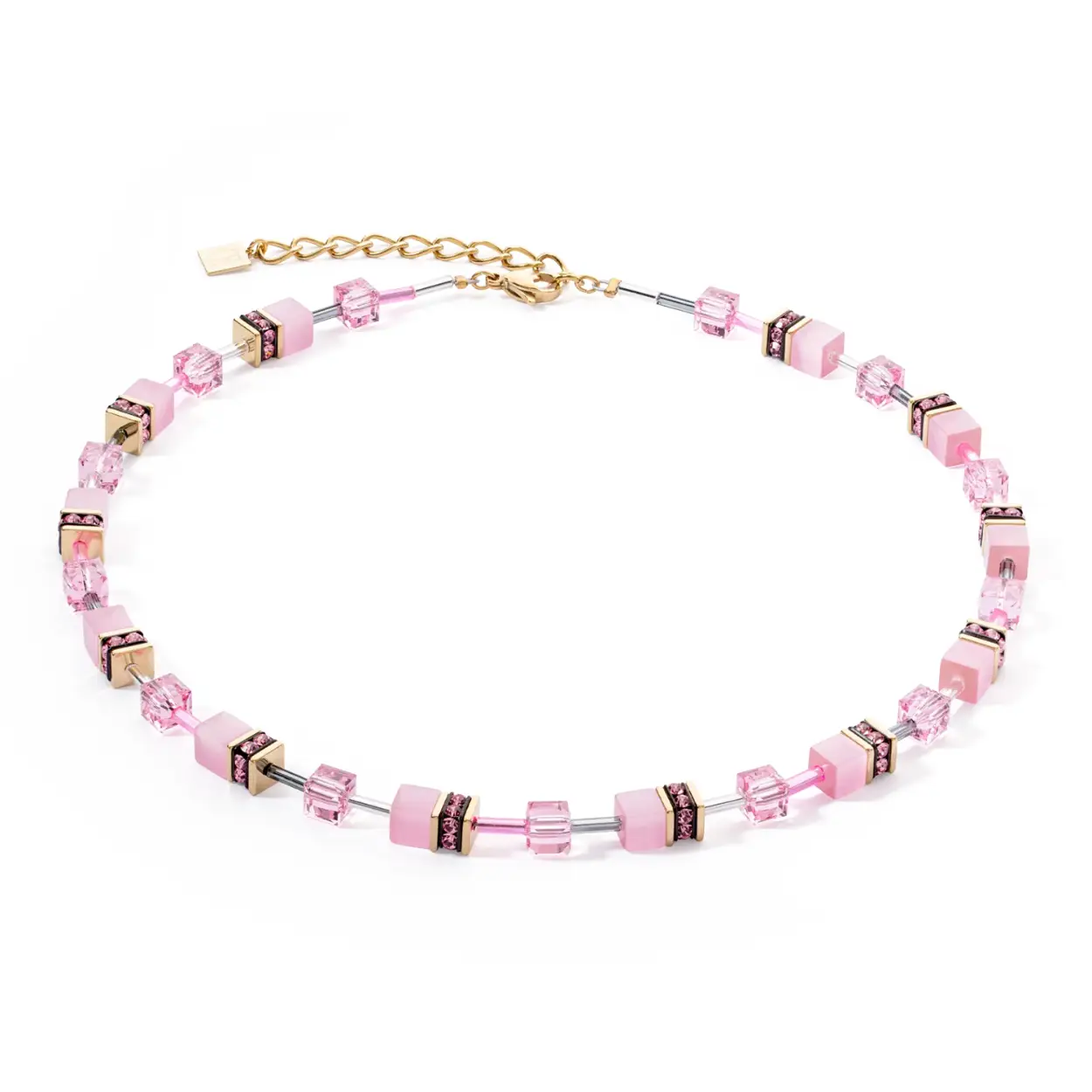 Coeur de Lion staal verguld collier met polaris en swarovski kristallen