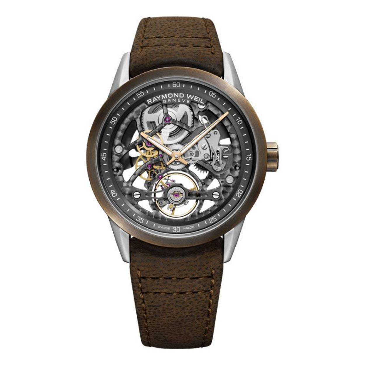 Dit is een horloge van het merk Raymond Weil. Dit horloge komt uit de serie Freelancer.

De specificaties van dit horloge zijn: 
Kast:
Kastmateriaal: Edelstaal
Kastkleur: grijs
Kastvorm: Rond
Kastmaat: 42 mm
Wijzerplaatkleur: grijs

Band: 
Bandmateriaal: Leder
Bandkleur: zwart

Overige specificaties:
Waterdichtheid: 10 ATM / 100 Meters / 330 Feet
Glassoort: Saffier kristal
Analoog
Skeleton
Doorzichtbare achterkant
Geschroefde achterkant
Schroefkroon