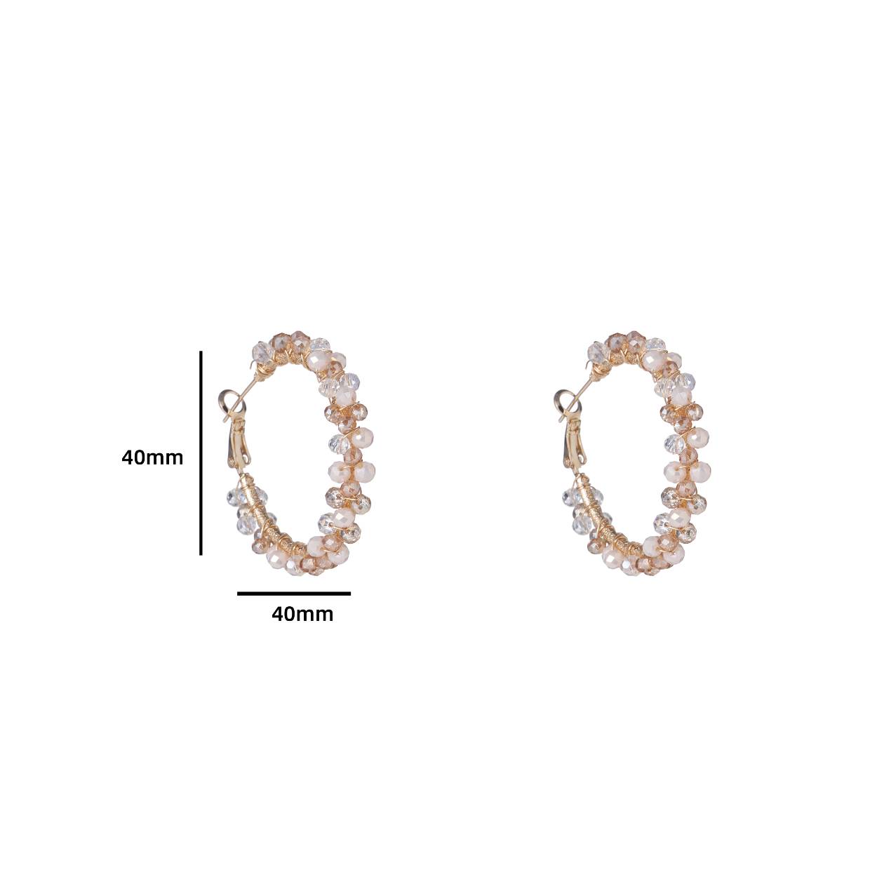 Beads Hoop - 14K + White Mix
E3502-10