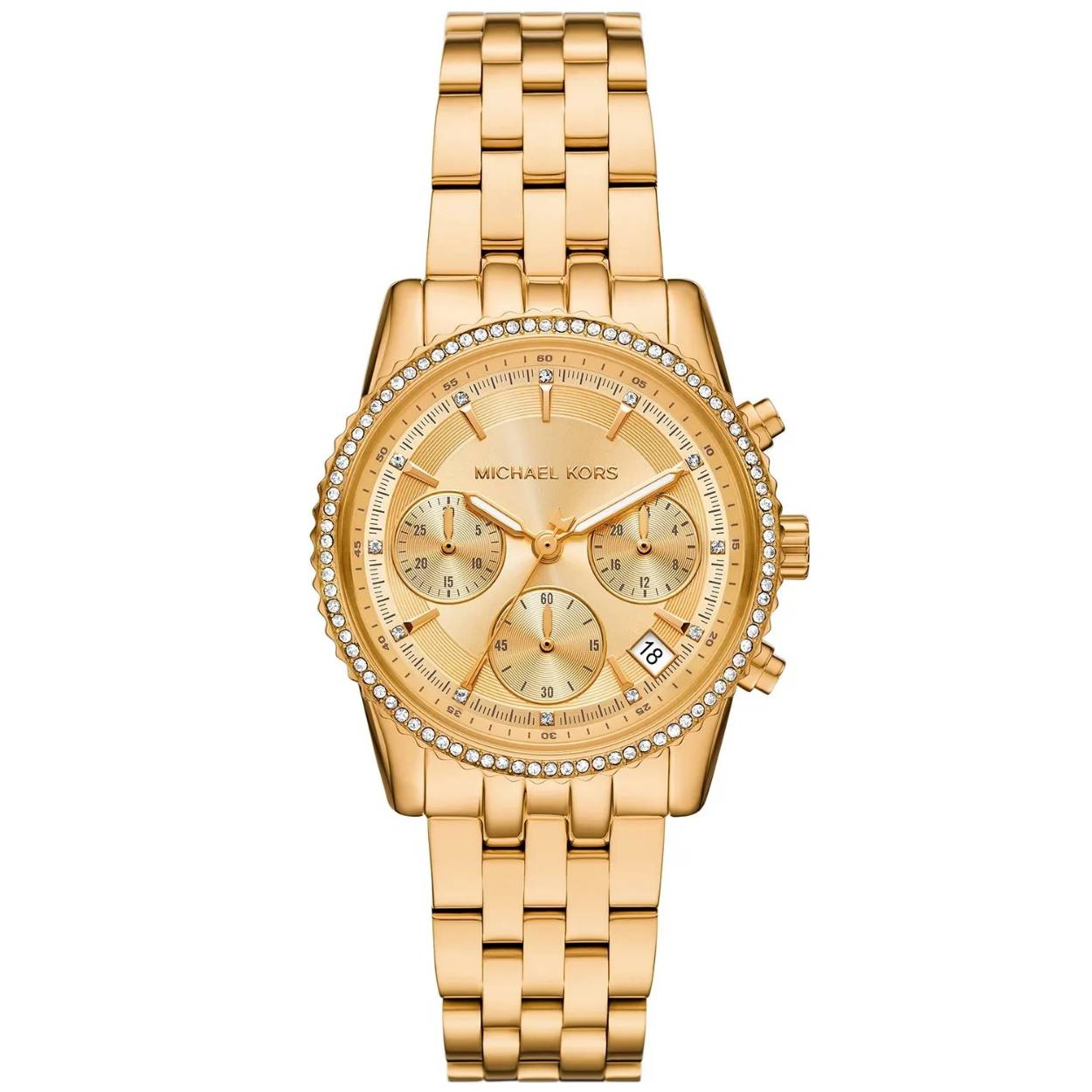 Het horloge beschikt over een quartz uurwerk. Deze prachtige wijzerplaat is goud en is afgedekt met kwalitatief mineraalglas. De horlogekast is gemaakt van rvs en heeft een diameter van 35 mm. De kleur van deze horlogeband is goud en heeft een breedte van 18 mm. De horlogeband is gemaakt van rvs . Met dit prachtige horloge ben je elke dag op de hoogte van de juiste tijd!