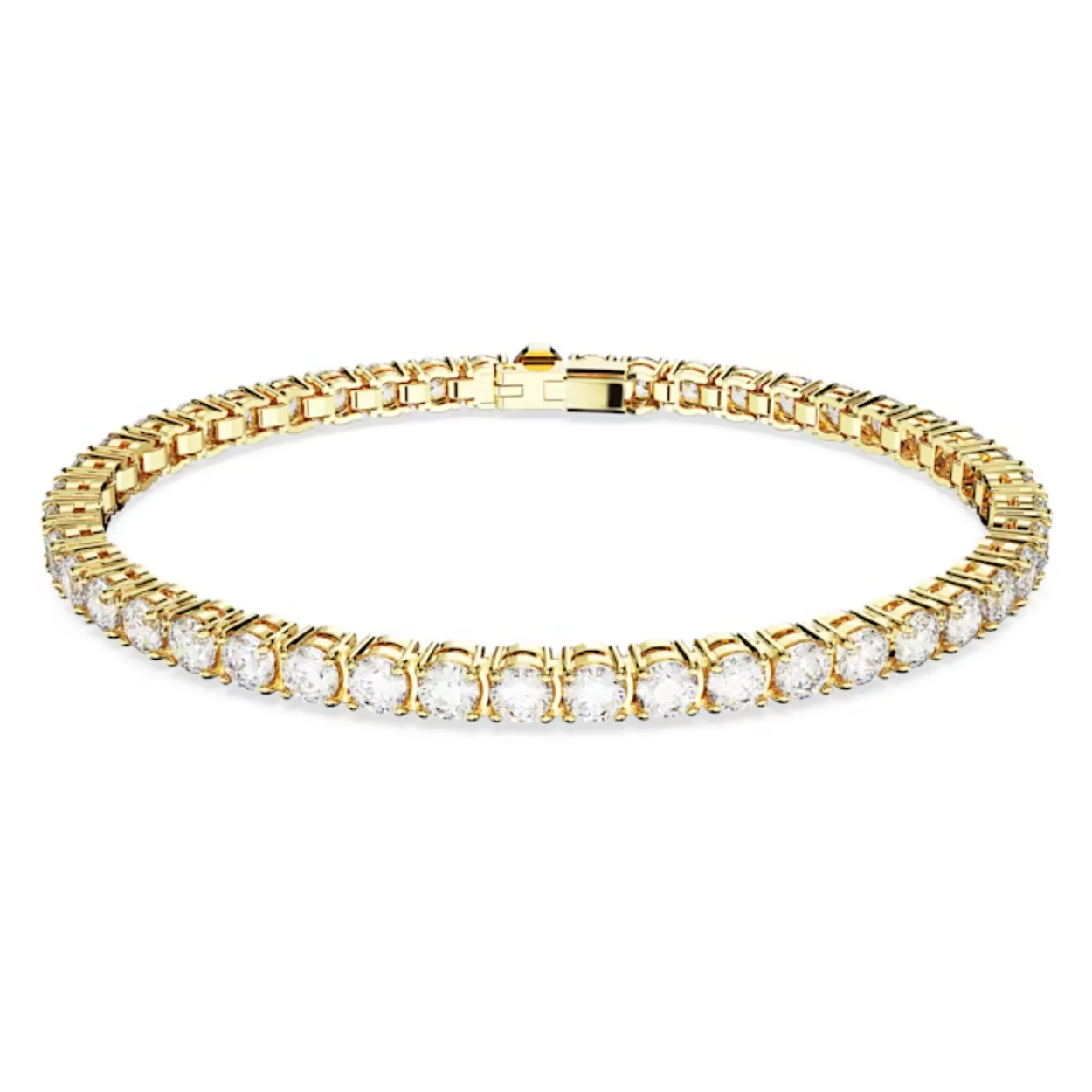 Deze schitterende armband is warm, levendig en vervaardigd met een volledige cirkel van heldere stenen op een zetting met goudkleurige toplaag. Elk kristal breekt het licht op prachtige wijze waardoor uw pols bij elke gelegenheid de show blijft stelen. Geniet zelf van dit tijdloze sieraad of geef het cadeau aan een dierbare. Lengte: 16.5 CM

Artikelnr.: 5657664
Collectie:  Matrix Tennis
Kleur:  Wit
Minimale lengte: 16.5 cm
Maximale lengte: 16.5 cm
Breedte: 0.4 cm
Materiaal:  Goudkleurige toplaag
Type sluiting:  Kliksluiting met veiligheidspal