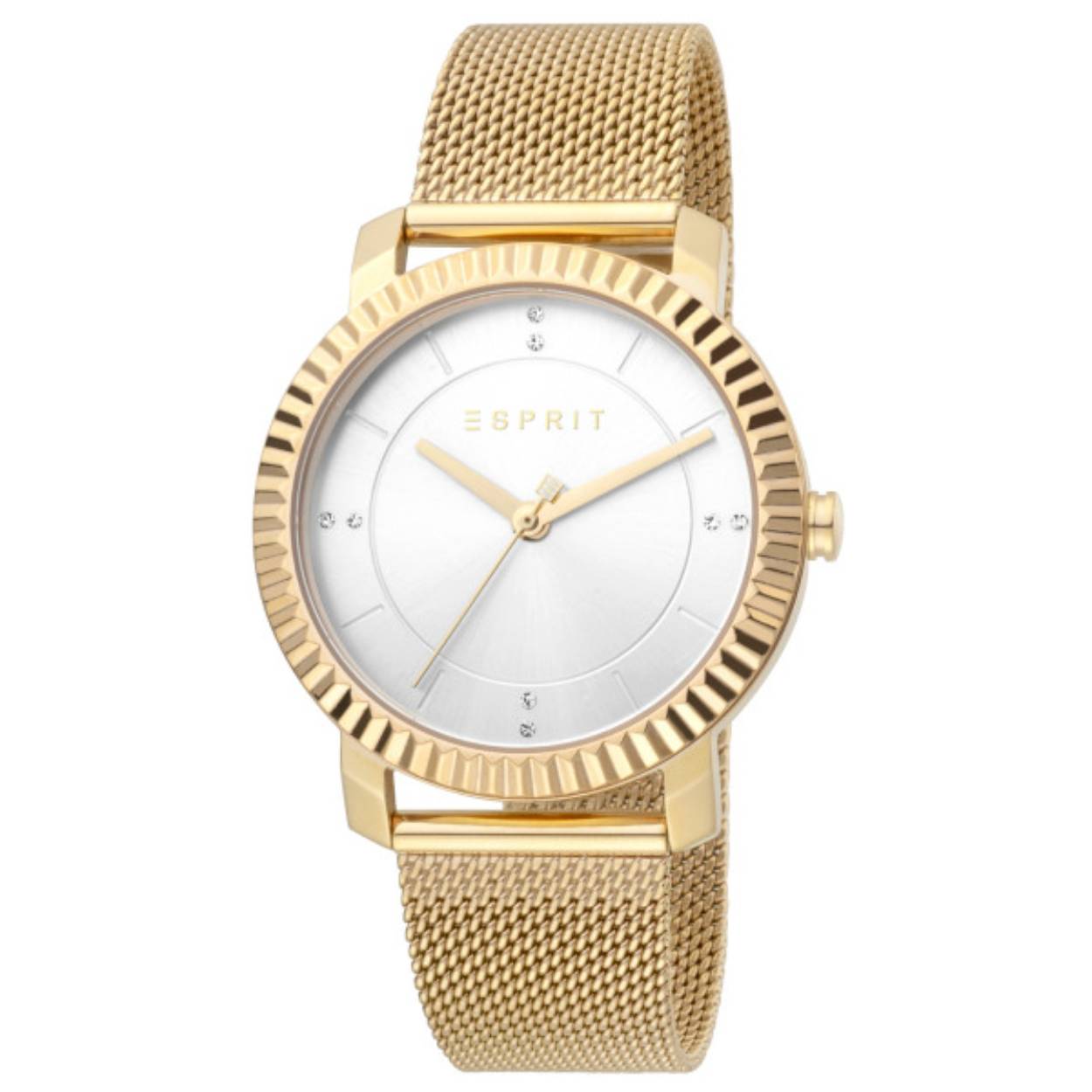 Dit dames horloge is van het merk Esprit. Het is een quartz horloge met een band gemaakt van RVS. De diameter van de kast is 36mm.

