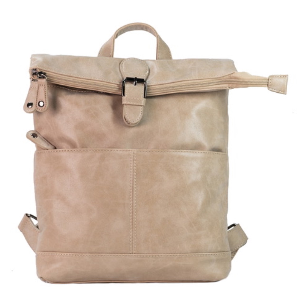 Rugtas Barbados in de kleur Taupe heeft een stoere uitstraling dankzij haar leatherlook uitstraling en de gesp op de tas. Doordat er een gesp aan de tas bevestigd zit ?n het hoofdvak over een ritssluiting beschikt, zijn spullen veilig opgeborgen. De tas heeft twee steekvakken, waarvan ??n geschikt is voor het opbergen van een tablet. Daarnaast heeft de tas nog een aantal losse vakken met ritssluiting, zodat je alle belangrijke spullen, naast een tablet, mee kan nemen. De schouderbanden van de rugtas zijn in lengte verstelbaar en afneembaar Ook hebben de schouderbanden een riem, waardoor je van ??n schouderband eenvoudig twee schouderbanden maakt. Je kunt deze dus zowel over de schouder, crossbody als op de rug dragen.
Kenmerken:
?E?n hoofdvak met ritssluiting
?Twee voorvakken met ritssluiting
?Achterzijde voorzien van ritsvak
?Binnenzijde voorzien van een tabletvak
?Binnenzijde voorzien van speciaal steekvak voor je telefoon
?Verstelbare schouderband
?Rugzak op verschillende manieren te dragen