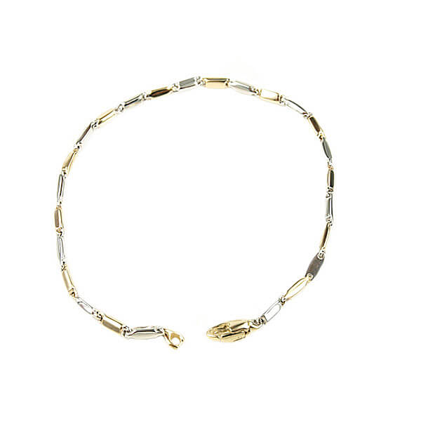 Monzario 14krt goud armband bi-color 865ABIC
Deze mooie fantasie bi-color armband heeft een lengte van 19cm