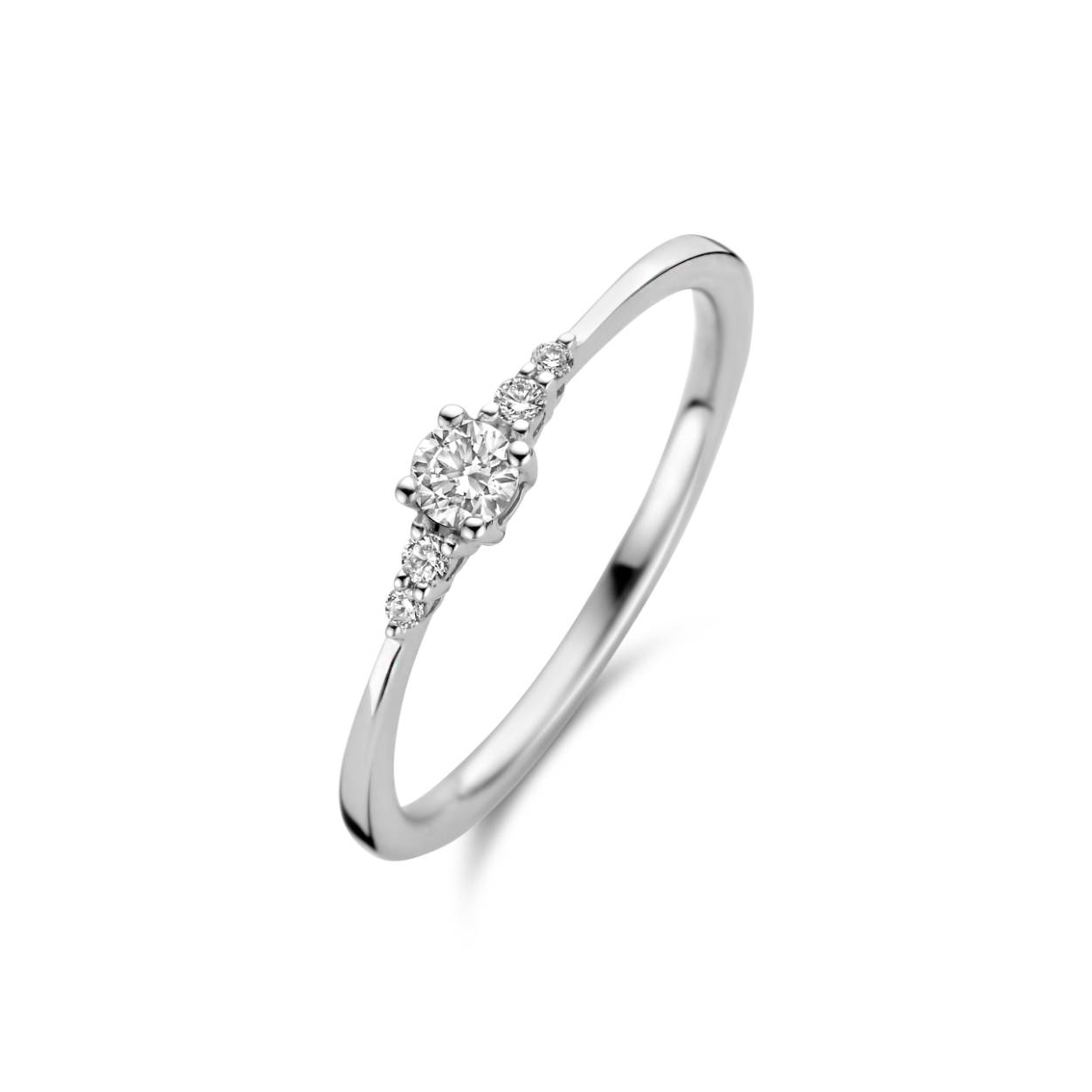 ring 18kt witgoud met 0.14ct diamant, briljant geslepen