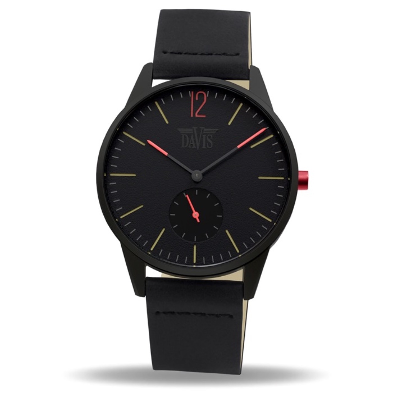 Dit is een prachtig horloge van het merk Davis. wijzers zijn verlicht in het donker.
zwart lederen band
3 atm spat waterdicht.
2 jaar garantie
