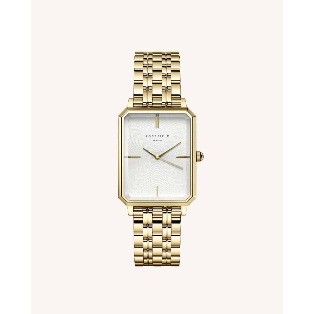The Octagon White Sunray Steel Gold 23*29mm