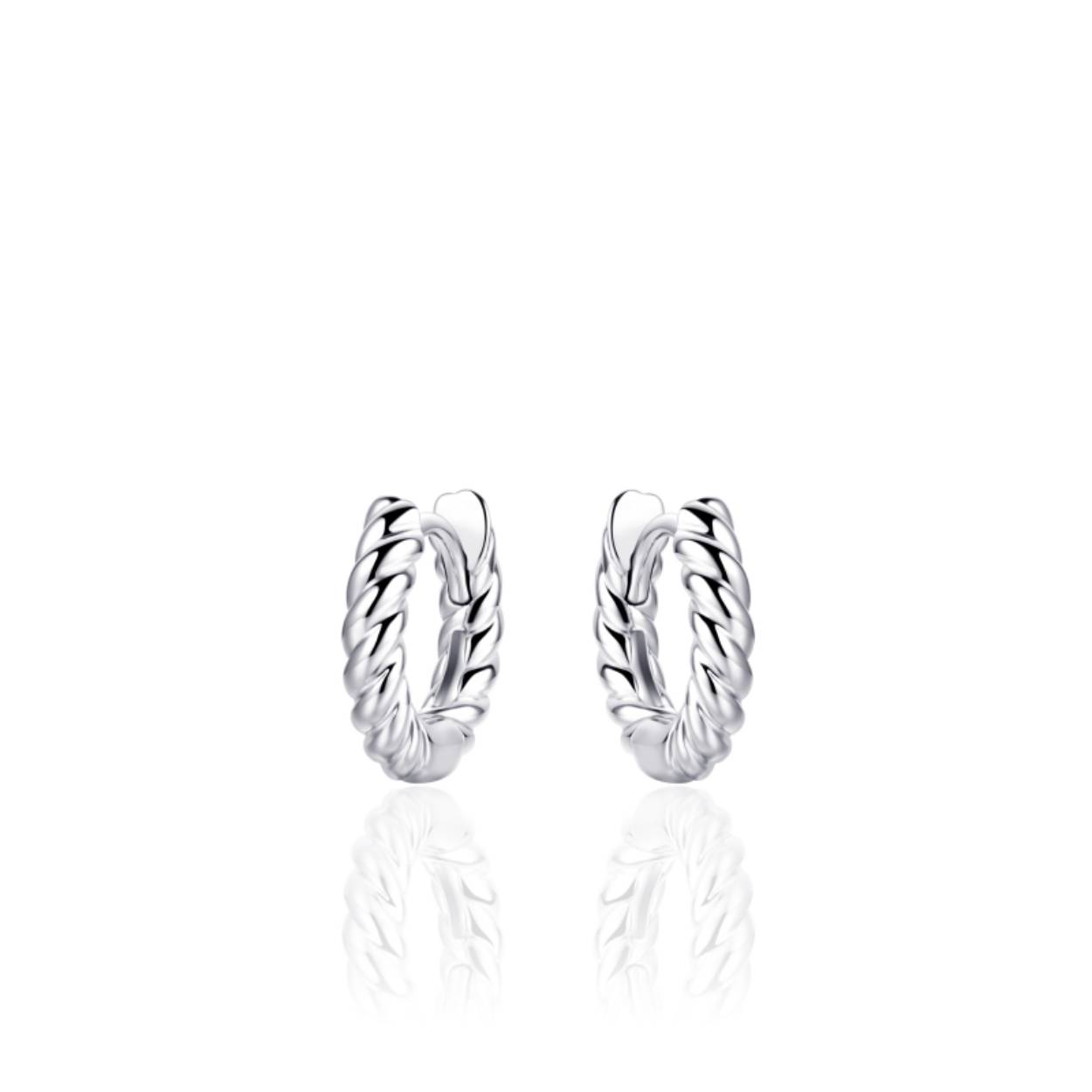 Gisser Jewels Hoops with Rope Design | 3 x 13.5 mm | Silver