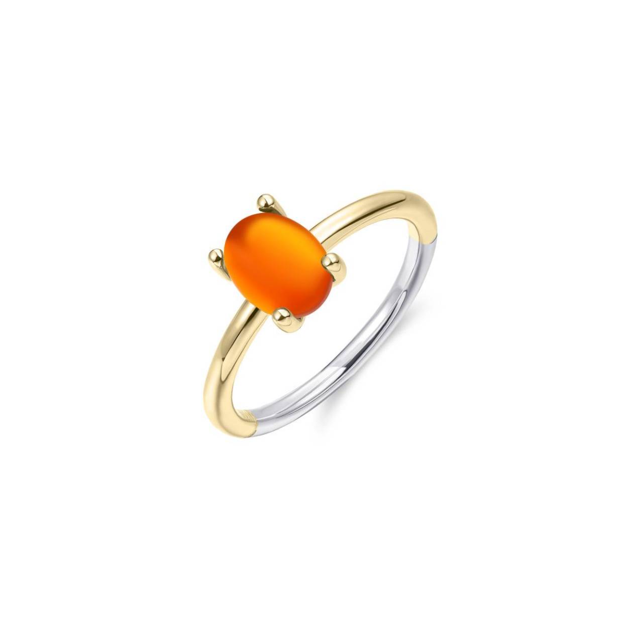 Gisser Ring Stacking ring with oval cabuchon stone