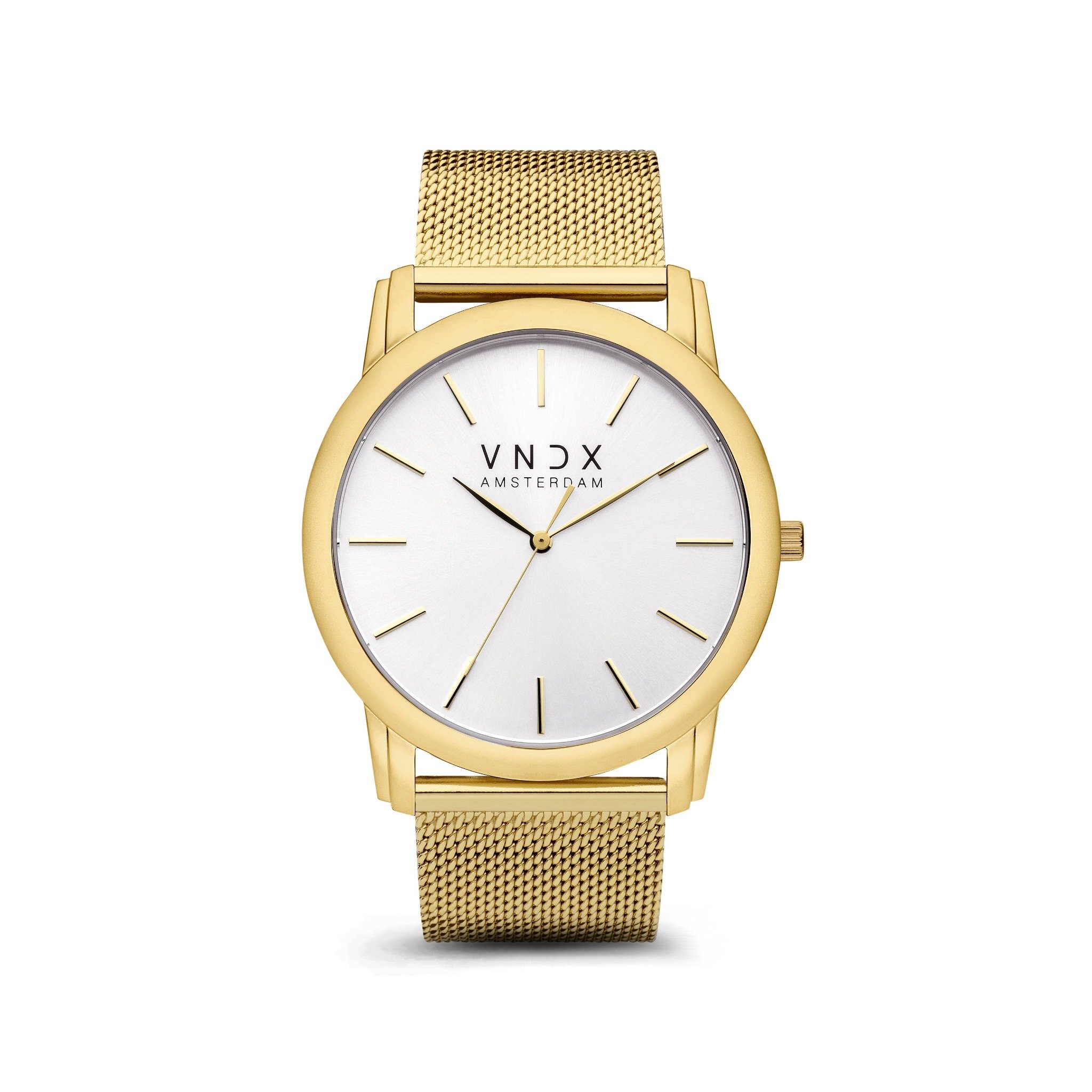 De City Chick XL, Ga jij op in het bruisende stadsleven? Ben jij op de hoogte van de laatste trends? Dan is deze City Chick het perfecte horloge voor jou. Haar minimalistische design zorgt voor een rustige modebewuste uitstraling. Haar slimme kast heeft een diameter van 42 mm.

In de kast zit een slim uurwerk, waarop een stralende wijzerplaat rust. Haar slimme uitstraling zorgt ervoor dat jou City Chick gemakkelijk te combineren is met je lievelingsoutfits.

Met je City Chick zul je gouden tijden beleven, je horloge zit prettig om de pols en is licht in gewicht.

Door haar mesh gouden band, vormt haar minimalistische design zich gemakkelijk om je pols. Ook het op maat maken van je horloge is eenvoudig te doen, door haar verstelbare sluiting.

Geniet en omarm het geluk dat de stad je geeft. Laat dit horloge ervoor zorgen dat je Never Too Late bent!