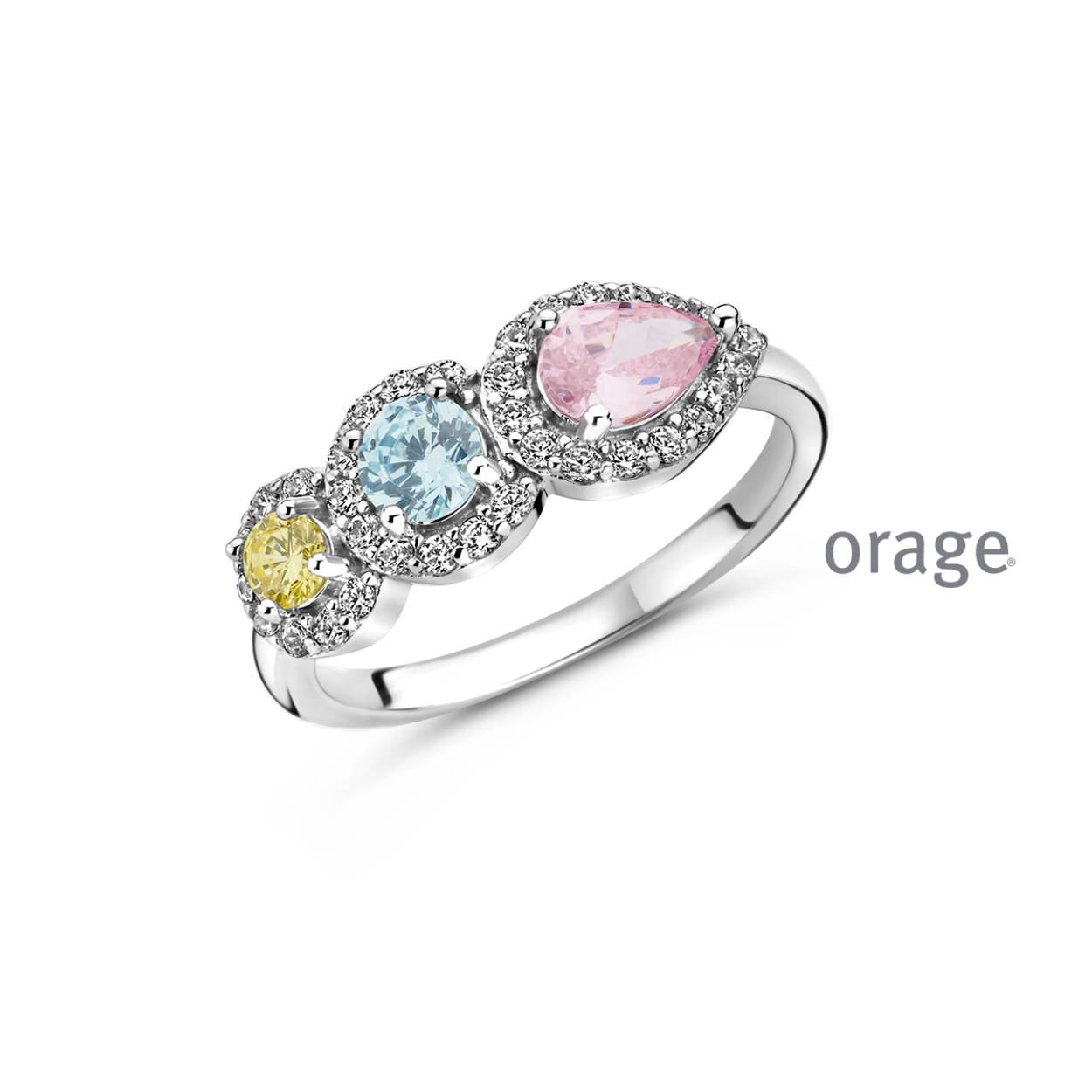 Orage Ring zilver 3 kleuren - AW318