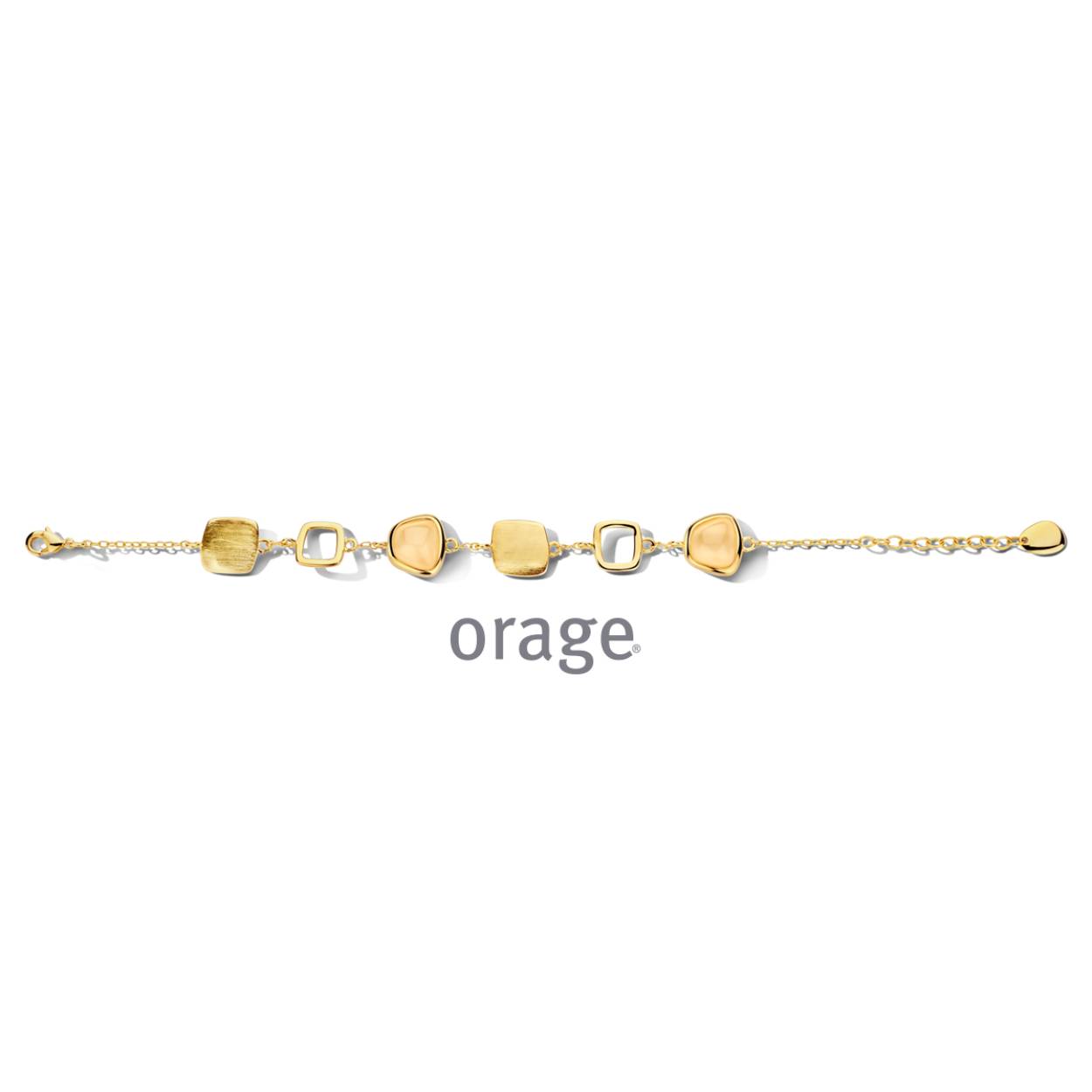 Orage armband voor dames verguld champagne Cat eye