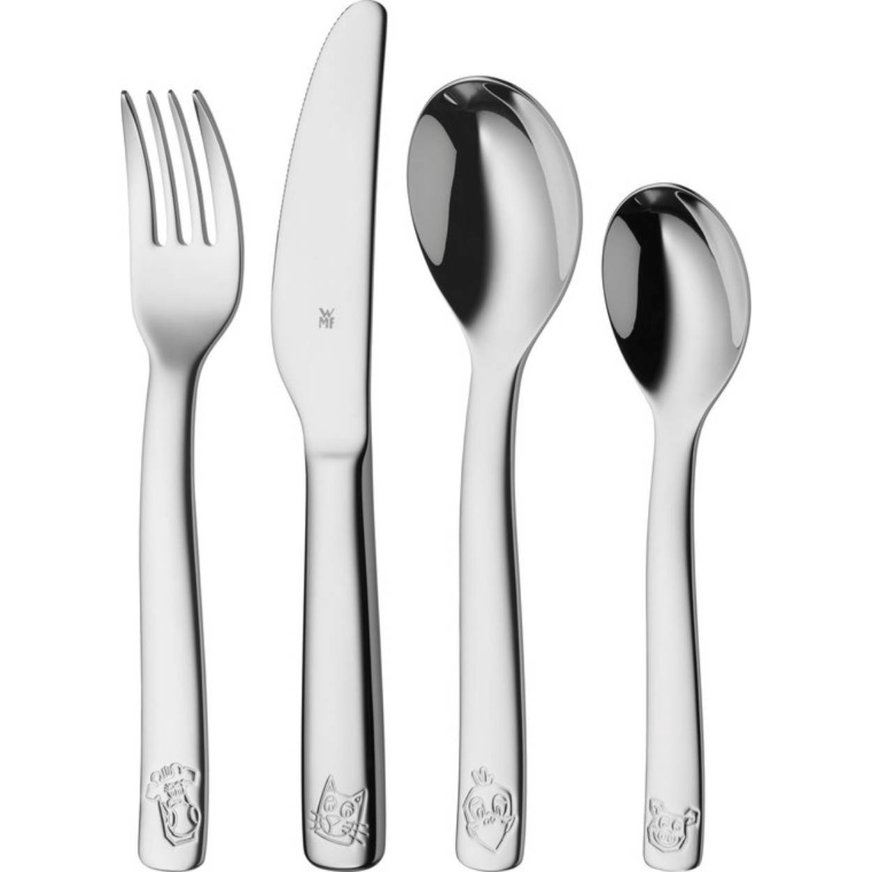 WMF KINDERBESTEK EDELSTAAL 18/10 4 DLG. FARM 12-8300 NETTO.