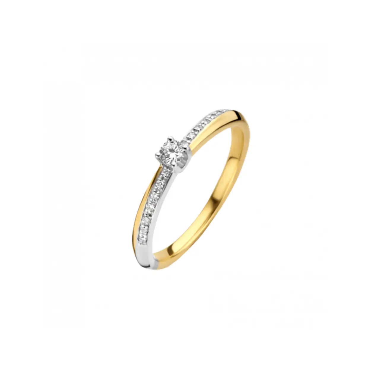 14kt gouden ring met diamanten