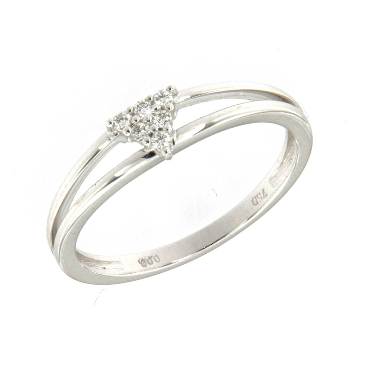 ring in 18kt wit goud met briljant 0.06ct