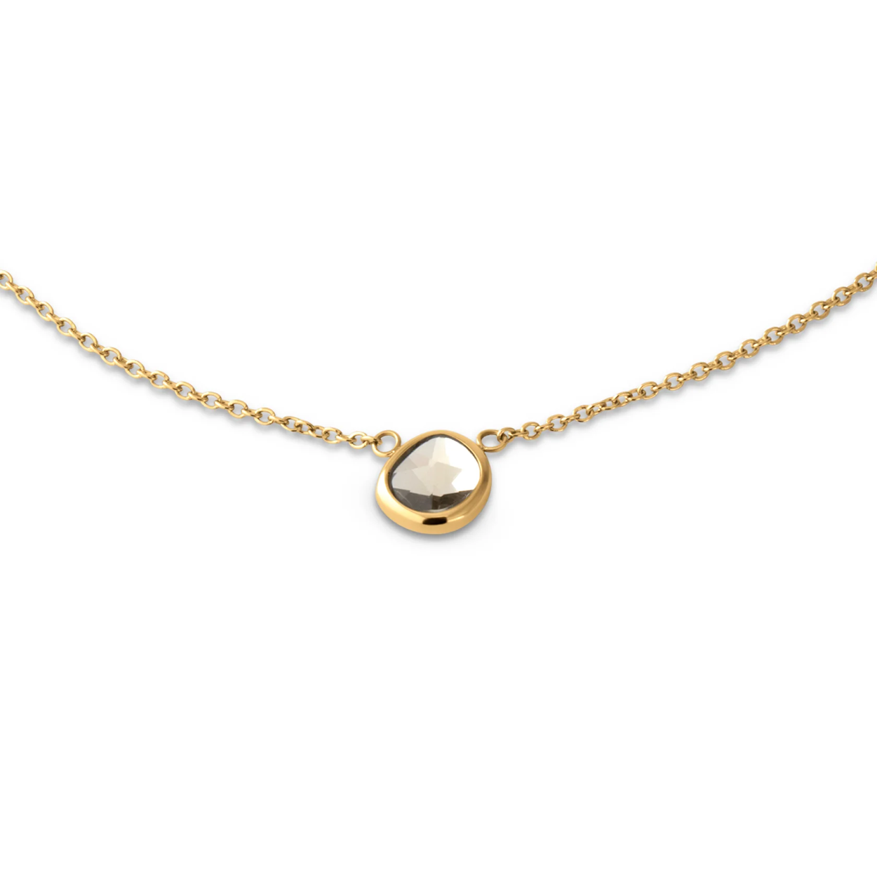 melano collier Layla goudkleurig met champagne steen
