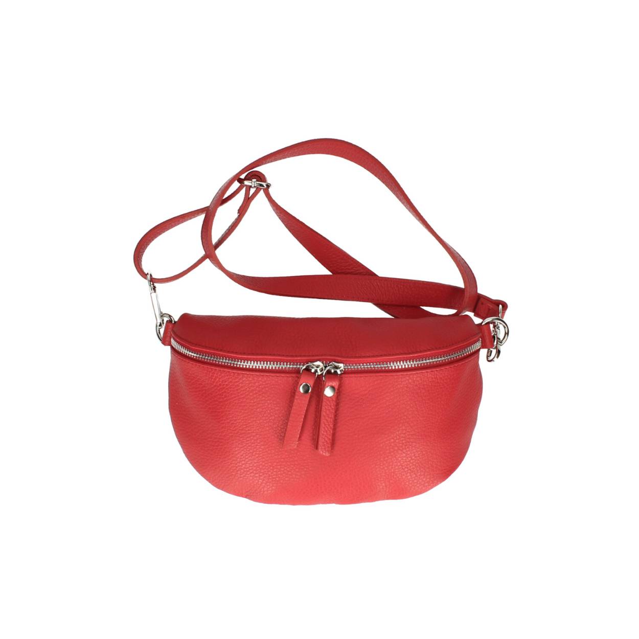 Heuptas gemaakt van echt leer. De riem is verstel en afneembaar. Koop eens een leuke extra brede schouderriem en combineer deze tas eindeloos door.

De binnenkant is voorzien van een handig ritsvak en heeft een polyester voering.
De tas zelf wordt afgesloten met een klep welke is voorzien van twee trekkers.

Afmetingen:
Hoogte 15cm x breed 25cm x diep 7 cm

Dit tasje is slechts 300 gram zwaar