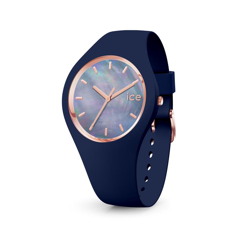 Dit horloge uit de Ice Pearl collectie van Ice Watch heeft een blauwe band, kast en parelmoer wijzerplaat. Met de 34mm small maat is dit horloge perfect voor de elke pols. Dit horloge heeft mineraal glas, een ronde kastvorm en is 10ATM waterdicht.