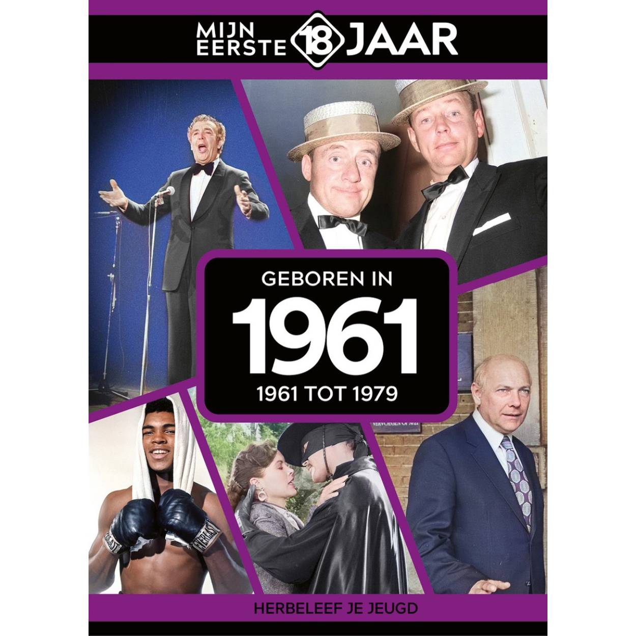 MIJN EERSTE 18 JAAR; GEBOREN IN 1961 De jaren van 1961 tot 1979 Mijn Eerste 18 Jaar is hét boek vol met ‘oh ja!’-momenten. Droom weg bij alle hoogtepunten uit jouw jeugd. Zo beleef je de meest spraakmakende momenten uit de eerste 18 jaar van jouw leven opnieuw. Aan welke hits, films en tv-programma’s heb je mooie herinneringen? Hoe was de mode toen, het straatbeeld en de rages? Welke sporthelden zijn je bijgebleven? En wat was het nieuws waar iedereen het over had? Mijn Eerste 18 Jaar staat boordevol jeugdsentiment. Met maar liefst 182 pagina’s aan kleurrijke foto’s, anekdotes en iconische beelden uit jouw jonge jaren. Ook hebben we per jaar de grootste hits voor je verzameld. Scan de code en beluister jouw hits. Begin met bladeren en herbeleef je jeugd!