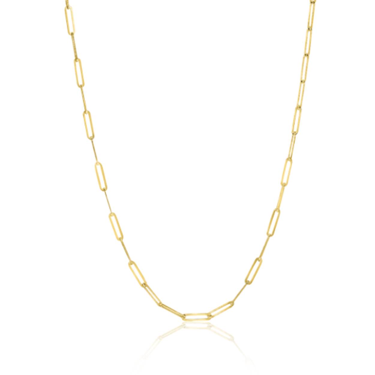 ZINZI Gold 14 karaat gouden collier 45cm met paperclip schakels 1,6mm breed ZGC298