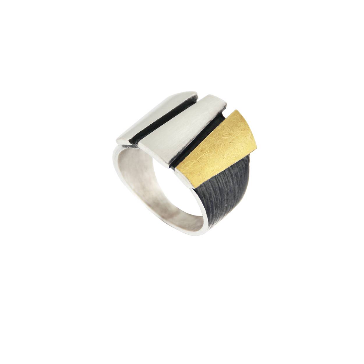 Audar zilver met goud ring
