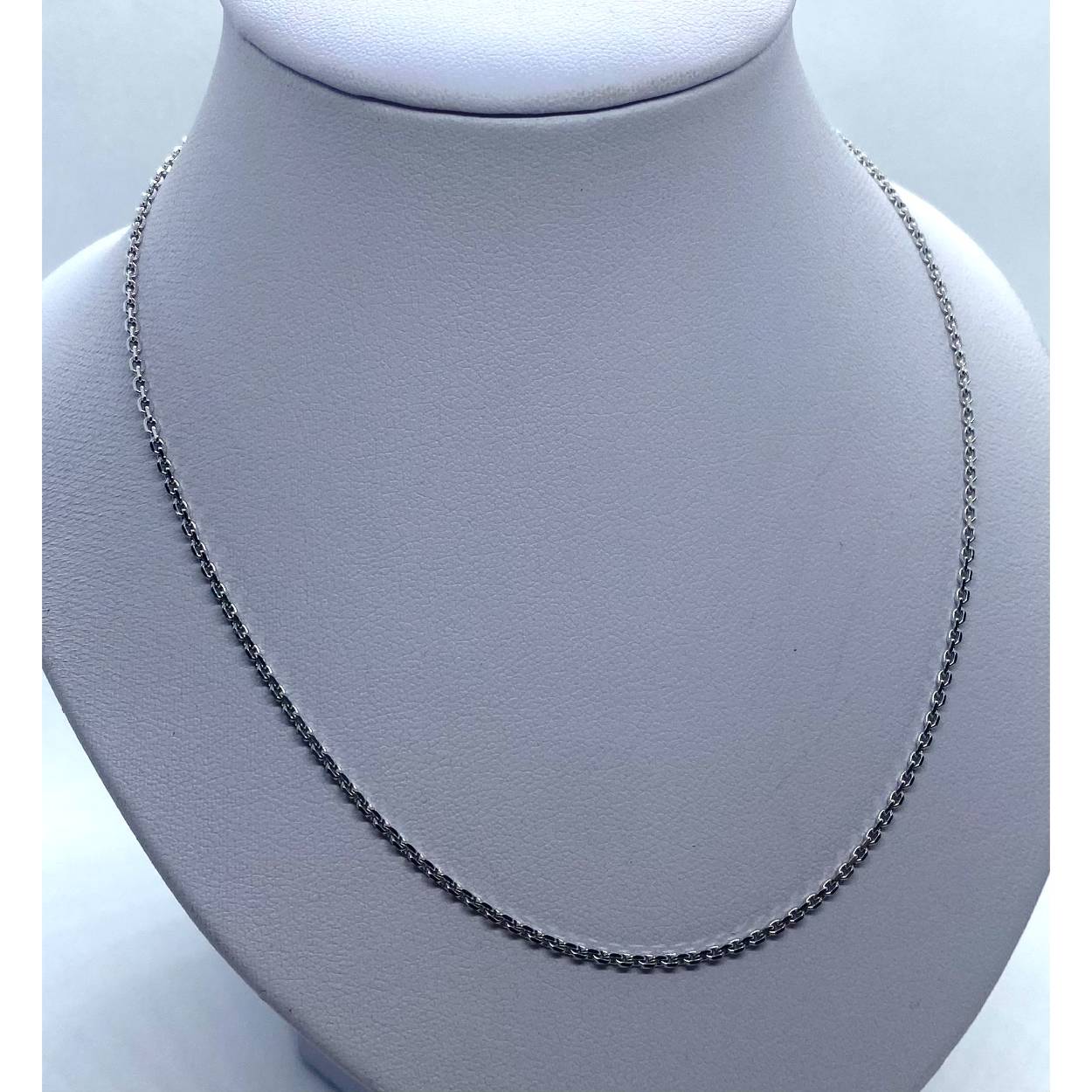 Zilveren ankercollier 45cm rhodium