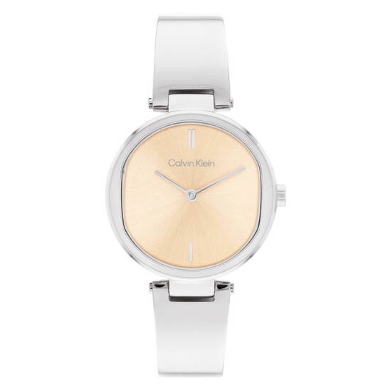 Dit Calvin Klein horloge behoort tot de elevated collecties.
Referentienummer: 25200311

Dit unieke Calvin Klein horloge heeft een stalen kast en band. Het horloge is verstelbaar door de schakels die verborgen zijn aan de achterkant van het horloge. Dit zorgt ervoor dat het horloge stevig om de pols blijft zitten, ondanks zijn bangle armband uitstraling. de roze wijzerplaat heeft een 12- en 6 uurs aanduiding. De wijzerplaat wordt afgeschermd door mineraalglas. 