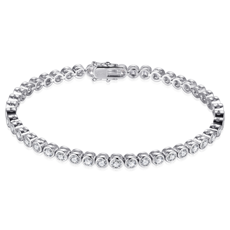 schitterende 'tennisarmband'met zirconia, gerodineerd, mt19