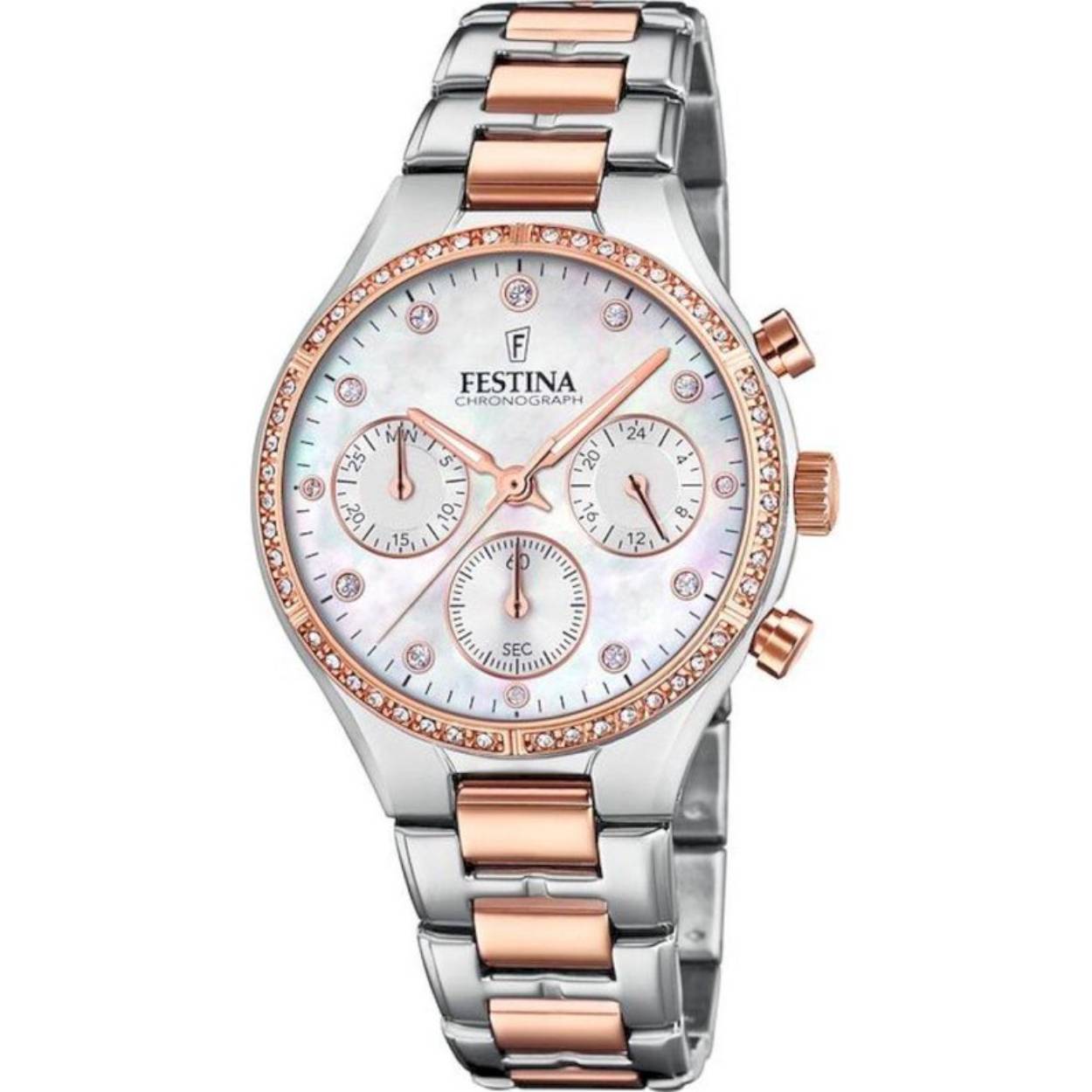 Festina dames chrono/rose staal