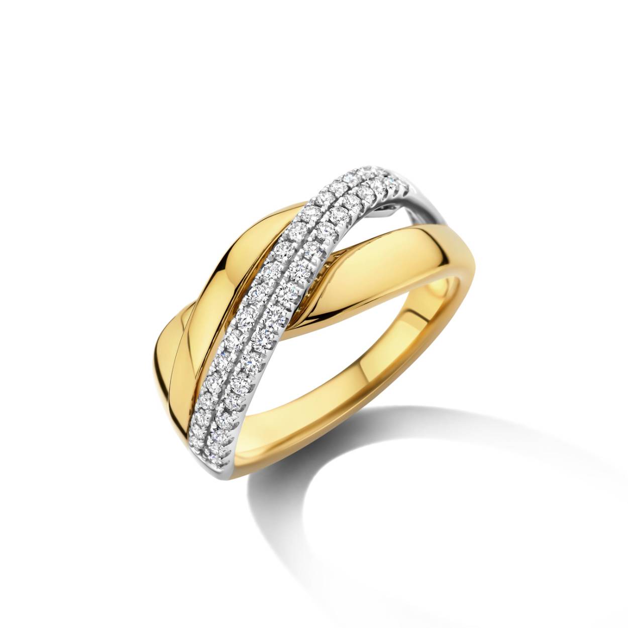 Ring goud 18kt met diamanten.