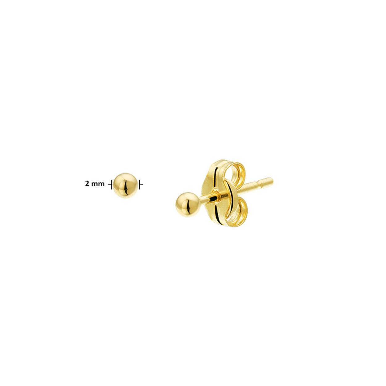 14krt Geelgoud Oorstekers Bol 2,0mm