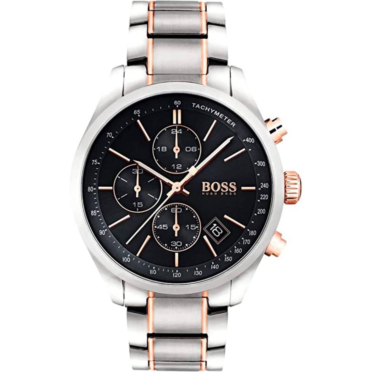 Elegante herenhorloge van het merk Hugo Boss. Dit is momenteel een van de populairste merken voor luxe heren horloges.De band is gemaakt van RVS.