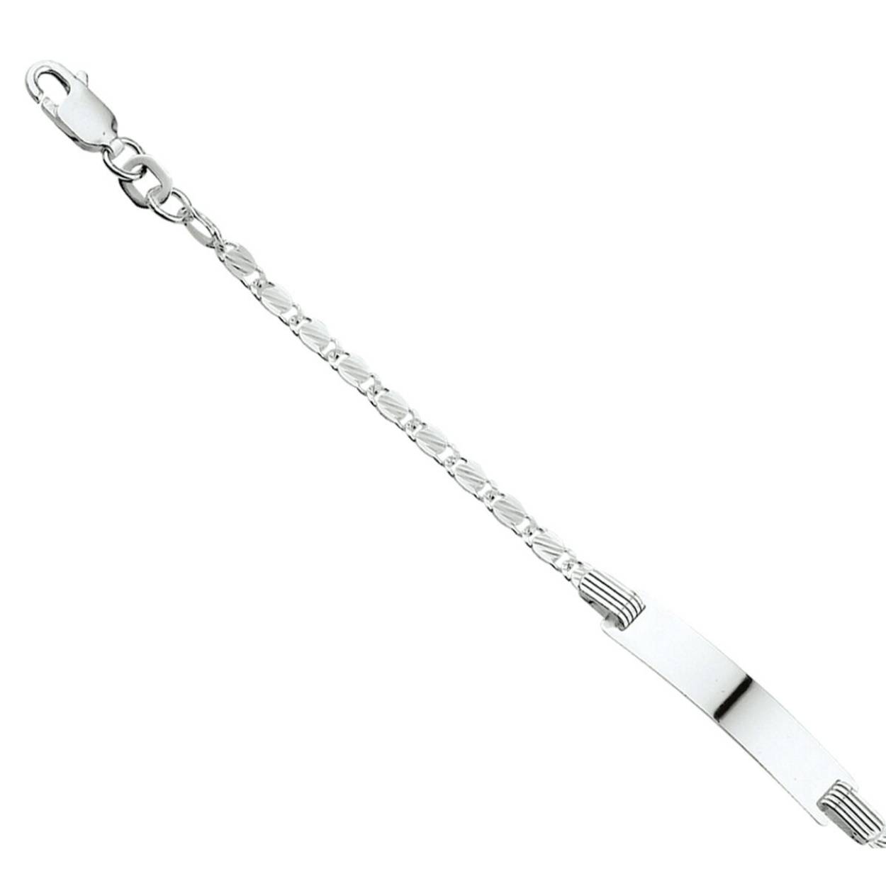 zilveren kinder plaatarmband , grieks 9-11cm