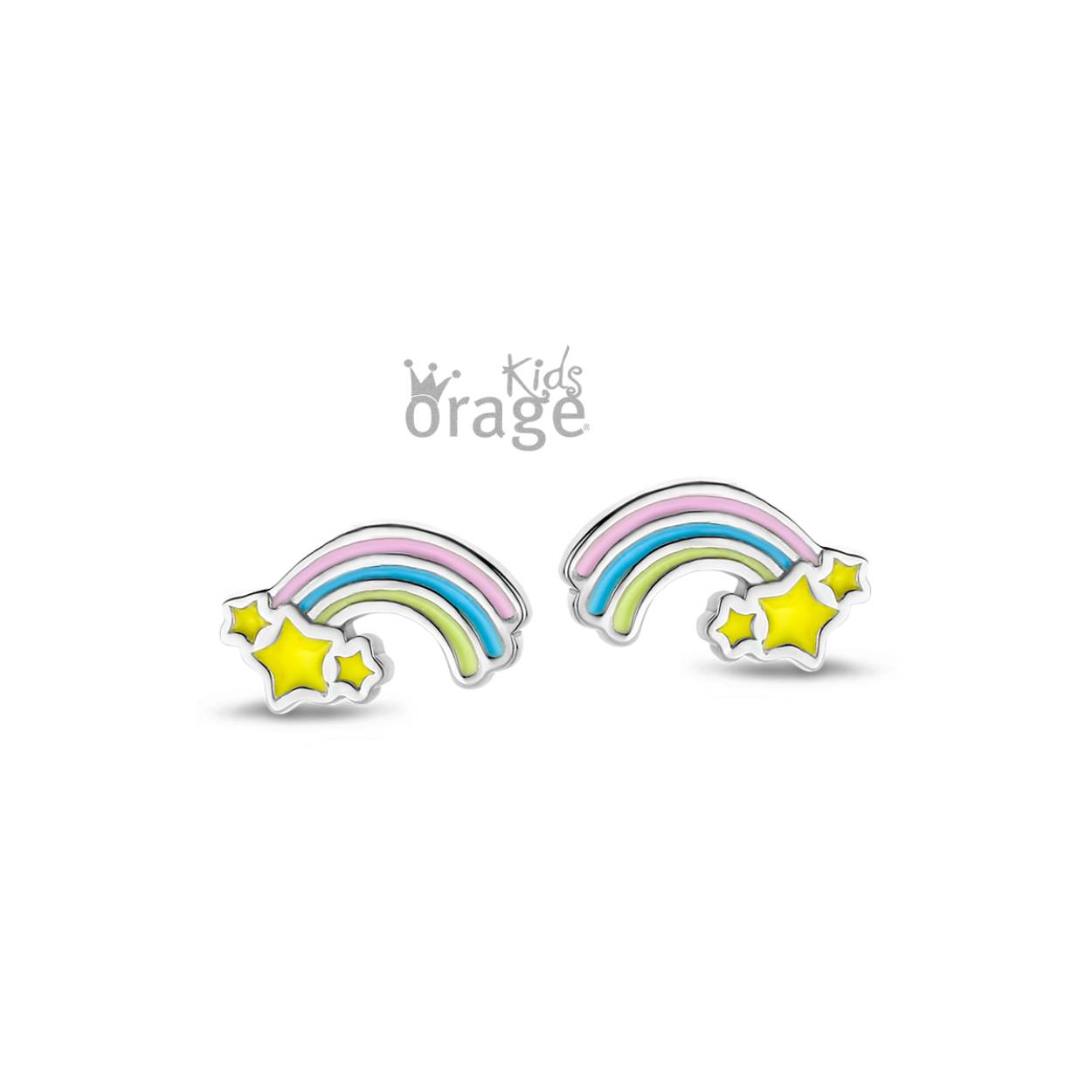 Zilveren oorstekers 'regenboog pastel' van Orage kids
Ook verkrijgbaar als oorhangers