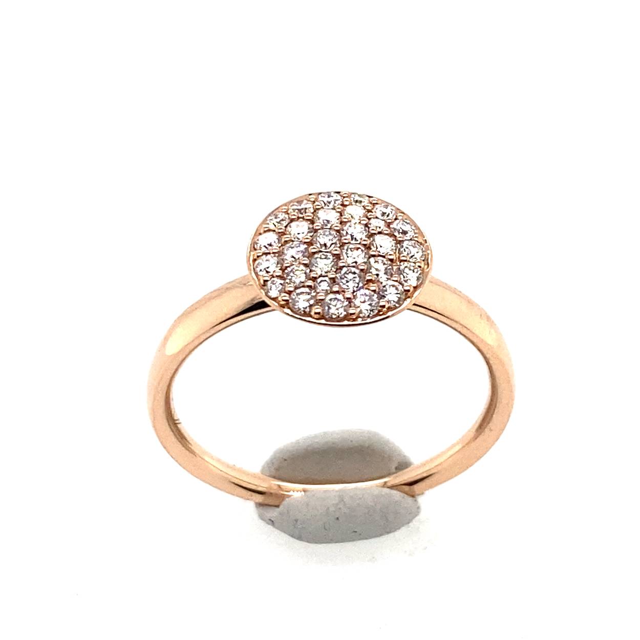 14 krt rose gouden ring met diamant 0,40ct W/si