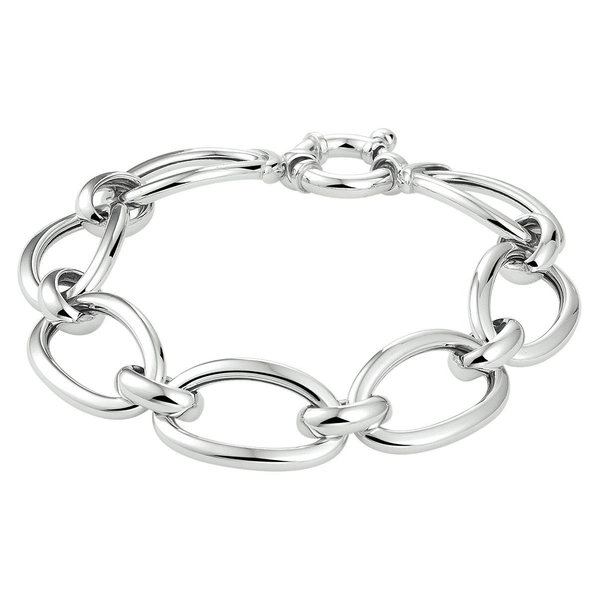 Gerhodineerd 925 zilveren armband met een schakelbreedte van 14mm.