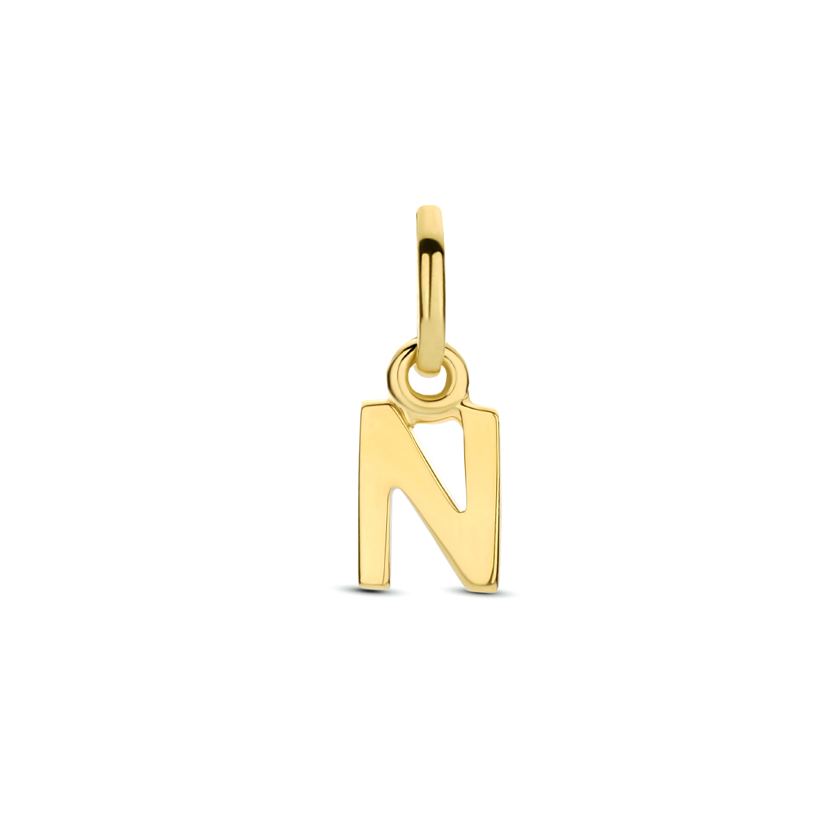 Geelgoud op 925 zilveren hanger uitgevoerd in een letter. Geen garantie op plating.
