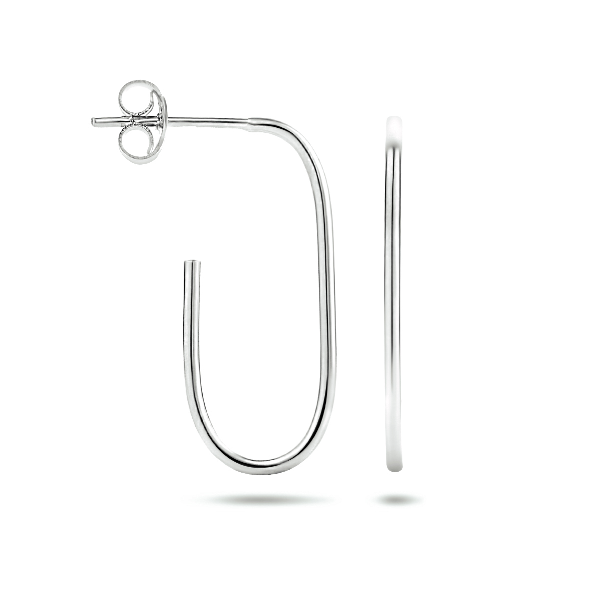 Gerhodineerd 925 zilveren stekeroorringen. De oorringen hebben een afmeting van 25x1.2mm.