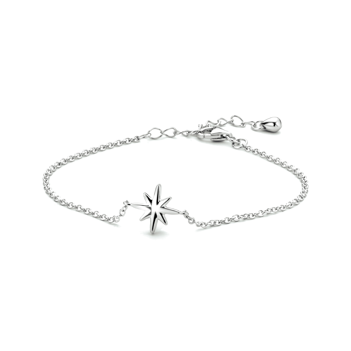 Zilveren armband fantasie ster   16 + 3 cm