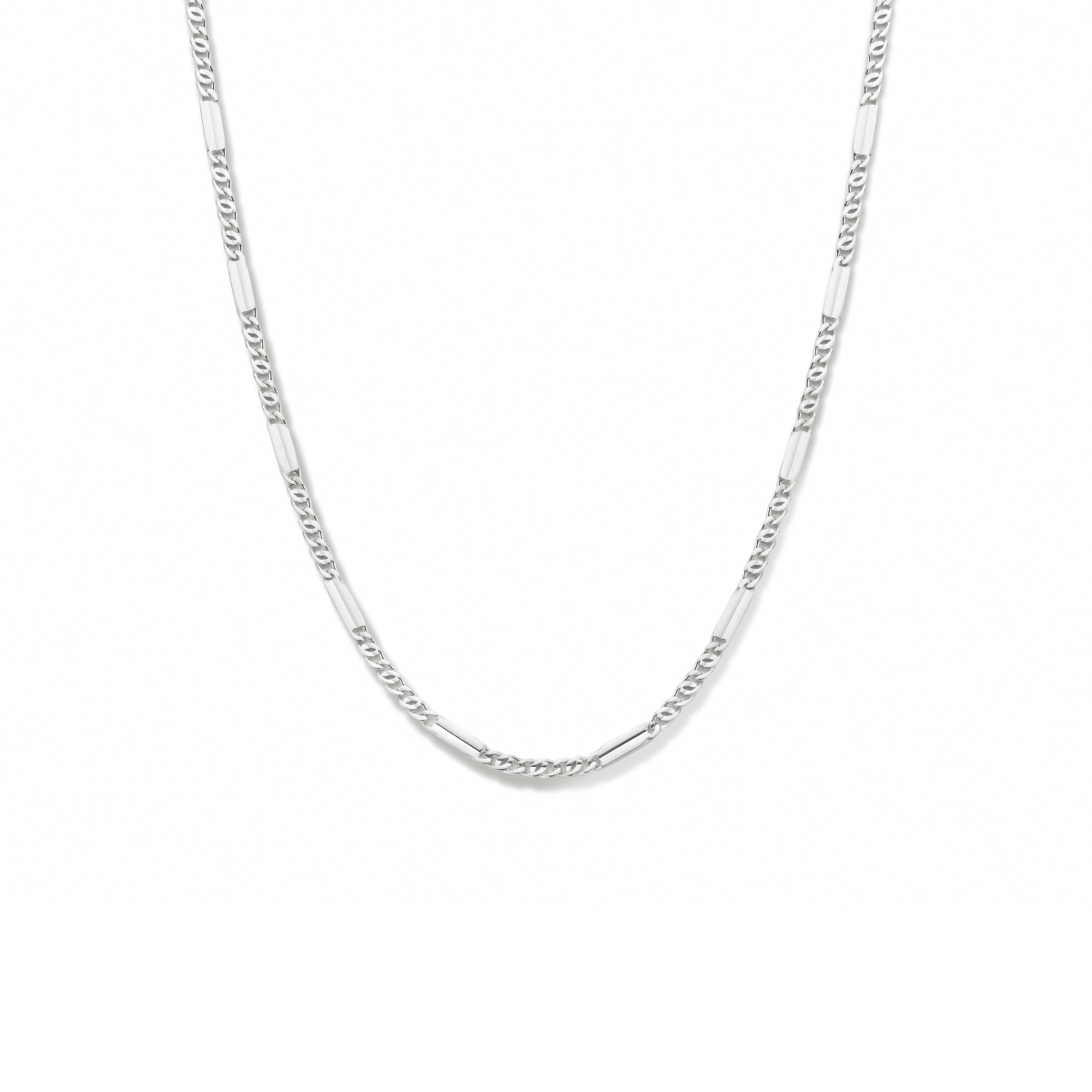 Gerhodineerd 925 zilveren valkenoog collier met een schakelbreedte van 2.4mm en een stevige karabijn sluiting. Het collier heeft een draaglengte van 40cm en een extensie van 4cm.