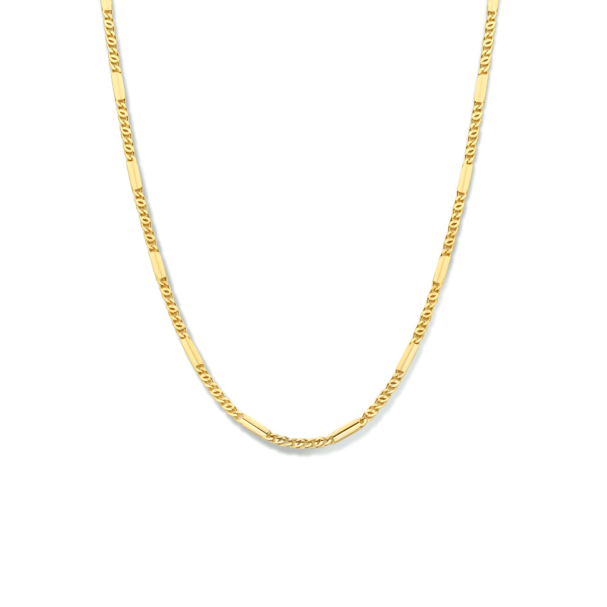 Geelgoud op zilver - Collier - Valkenoog - 2.4 mm - 40 + 4 cm
Geen garantie op Goldplating! 