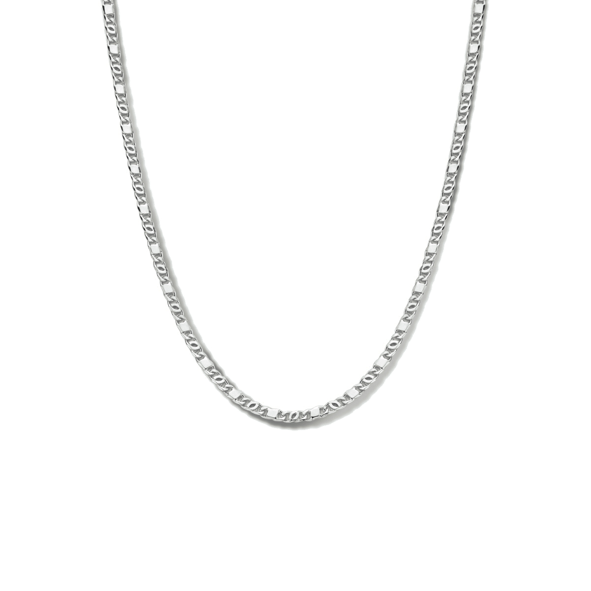 Gerhodineerd 925 zilveren valkenoog collier met een schakelbreedte van 2.4mm en een stevige karabijn sluiting. Het collier heeft een draaglengte van 40cm en een extensie van 4cm.
