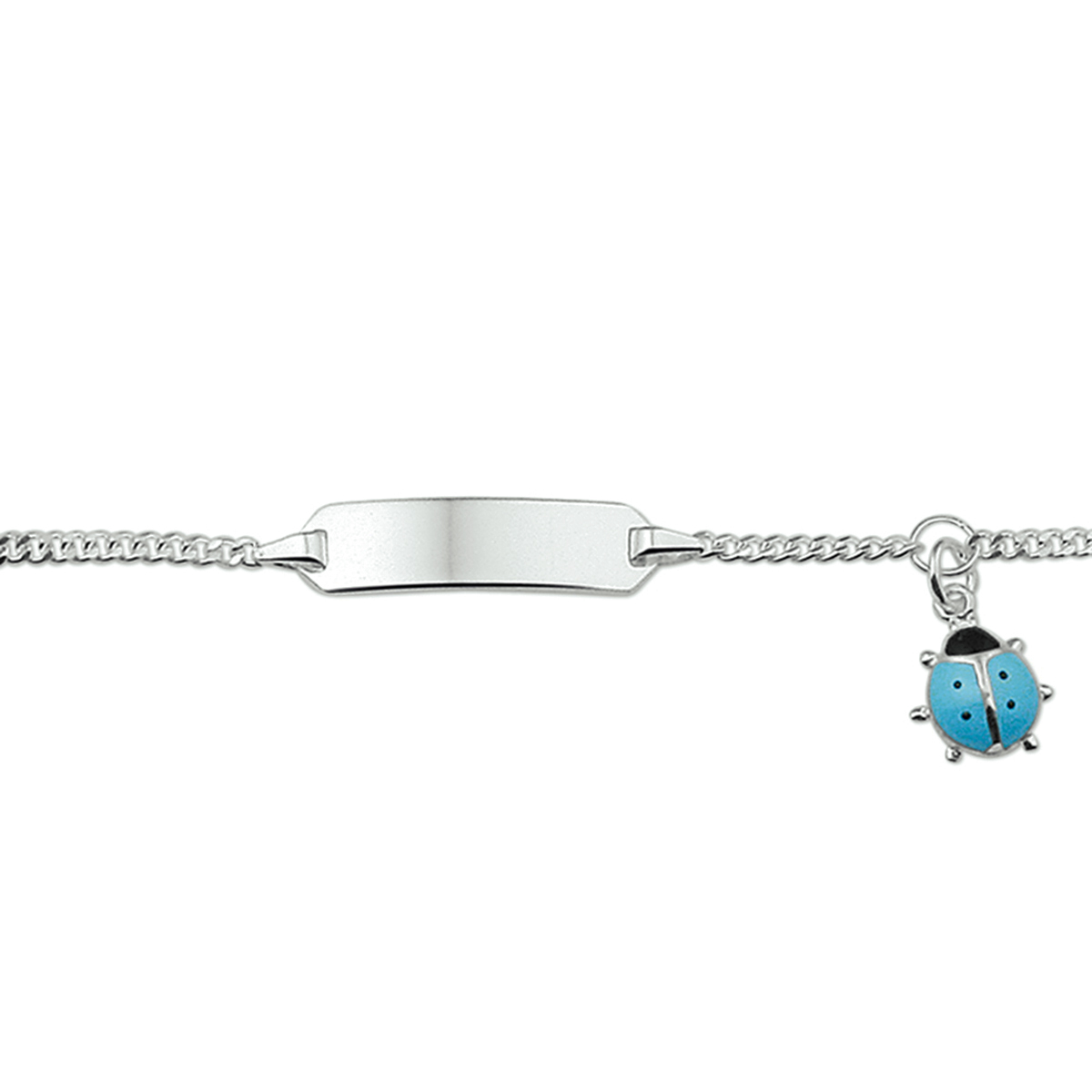 Zilveren graveerarmband lieveheersbeestje plaat 5,0 mm